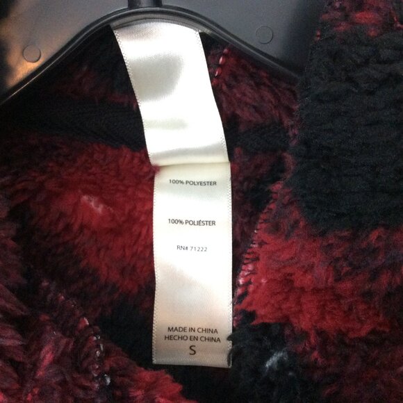 Jessica Simpson Fleece Long Cardigan Robe Buffalo Plaid Hooded Red Cozy Chic S - Picture 5 of 5